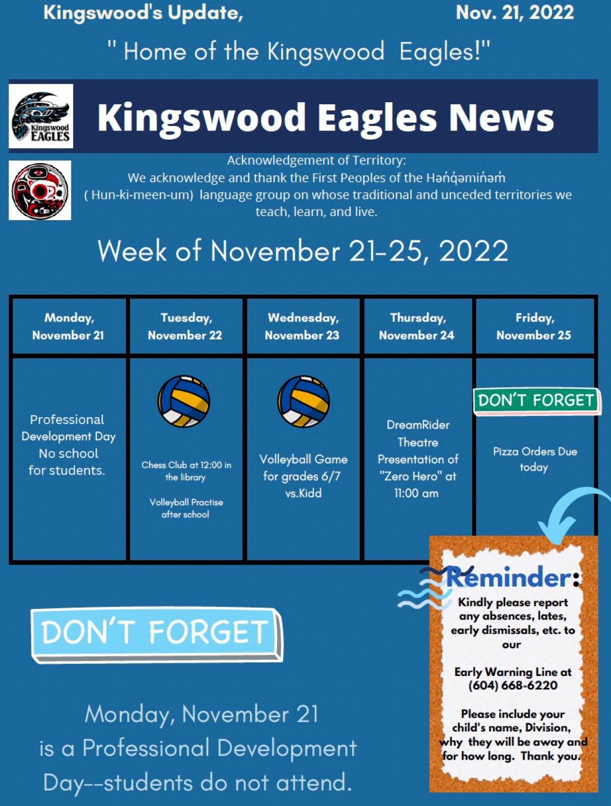 Kingswood Update, November 2125 Kingswood Elementary School